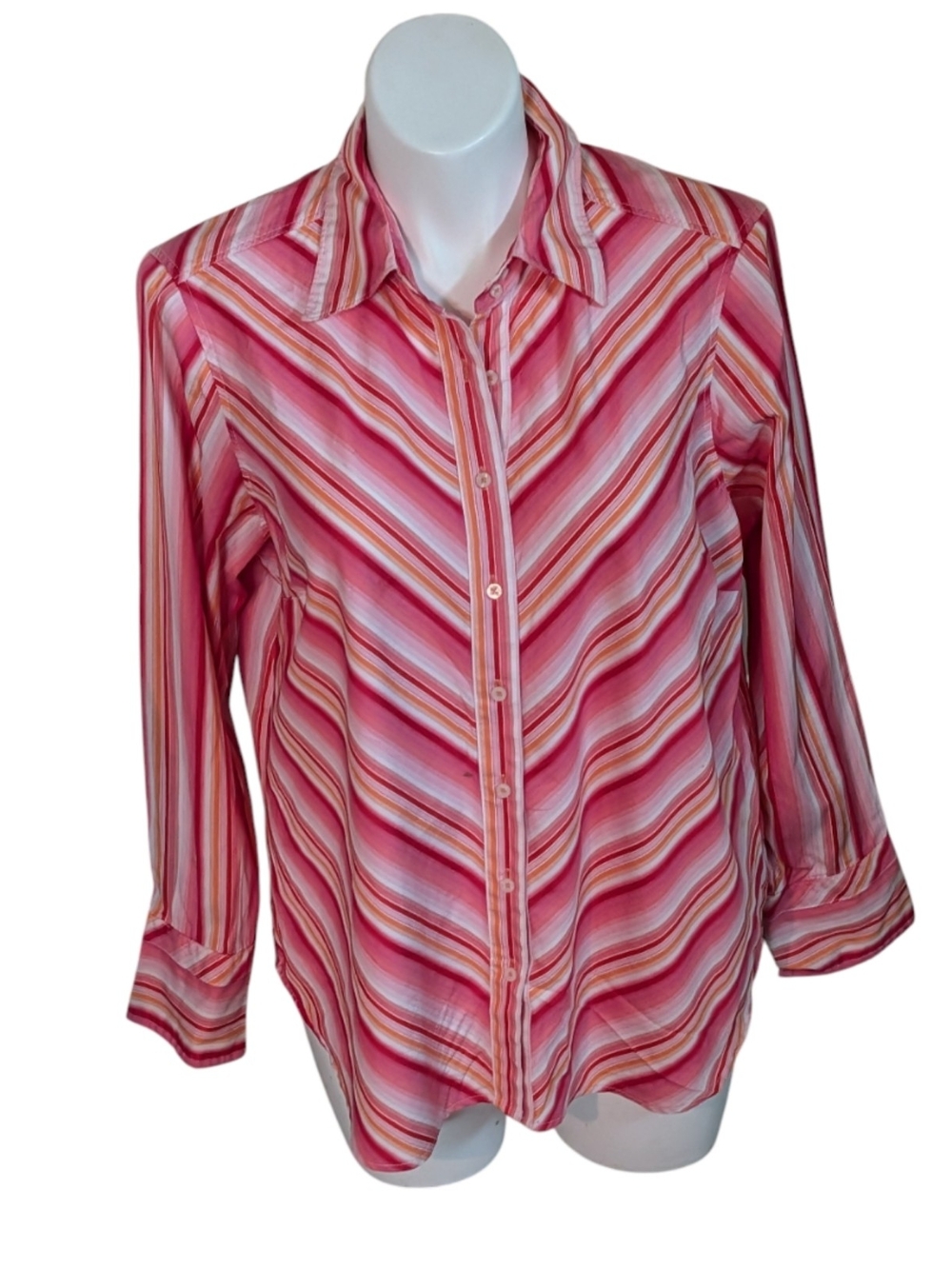 Tommy Hilfiger Pink Striped Button-Down Shirt Size 18